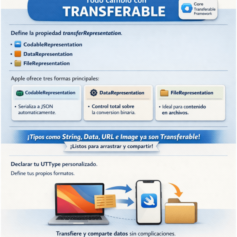 Transferable: el protocolo que revoluciona copiar, compartir y arrastrar datos en&nbsp;SwiftUI.