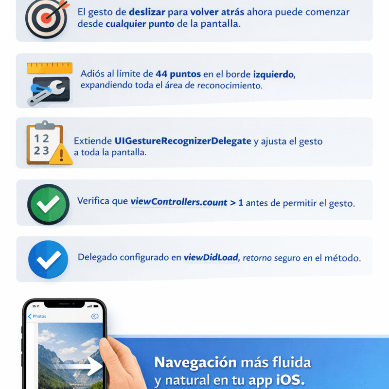 Deslizar desde cualquier punto de la pantalla para volver atrás en UIKit: una experiencia nativa&nbsp;mejorada